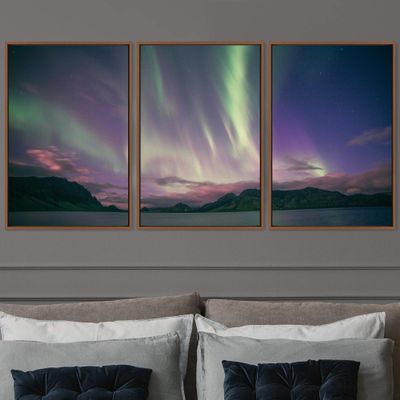 SIGNWIN 3 Piece Framed Canvas Wall Art Dayspring Canvas Prints Home Artwork Decoration for Living Room,Bedroom - 16"x24"x3 Panels