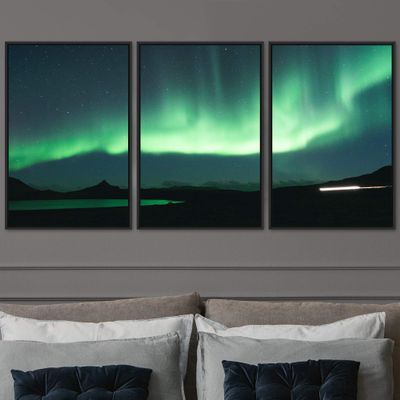 SIGNWIN 3 Piece Framed Canvas Wall Art Dayspring Canvas Prints Home Artwork Decoration for Living Room,Bedroom - 16"x24"x3 Panels