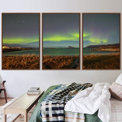 SIGNWIN 3 Piece Framed Canvas Wall Art Dayspring Canvas Prints Home Artwork Decoration for Living Room,Bedroom - 16"x24"x3 Panels