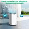 LUKO 2000 Sq. Ft Dehumidifiers for Large Room and Basements, 30 Pints Dehumidifier with Drain Hose, Auto or Manual Drainage, 0.528 Gallon Water Tank, Auto Defrost, Dry Clothes Function, 24H Timer view 3