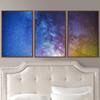 SIGNWIN 3 Piece Framed Canvas Wall Art Starry Sky Canvas Prints Home Artwork Decoration for Living Room,Bedroom - 16"x24"x3 Panels view 1