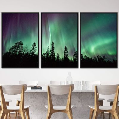 SIGNWIN 3 Piece Framed Canvas Wall Art Dayspring Canvas Prints Home Artwork Decoration for Living Room,Bedroom - 16"x24"x3 Panels