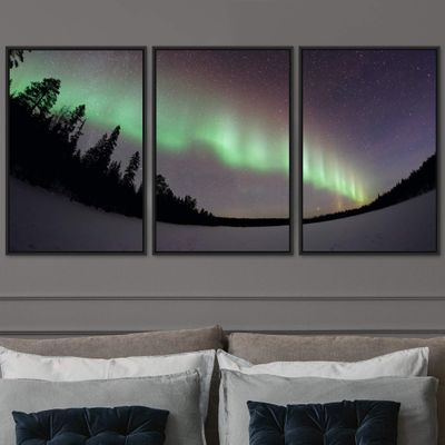 SIGNWIN 3 Piece Framed Canvas Wall Art Dayspring Canvas Prints Home Artwork Decoration for Living Room,Bedroom - 16"x24"x3 Panels