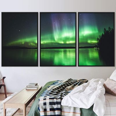 SIGNWIN 3 Piece Framed Canvas Wall Art Dayspring Canvas Prints Home Artwork Decoration for Living Room,Bedroom - 16"x24"x3 Panels