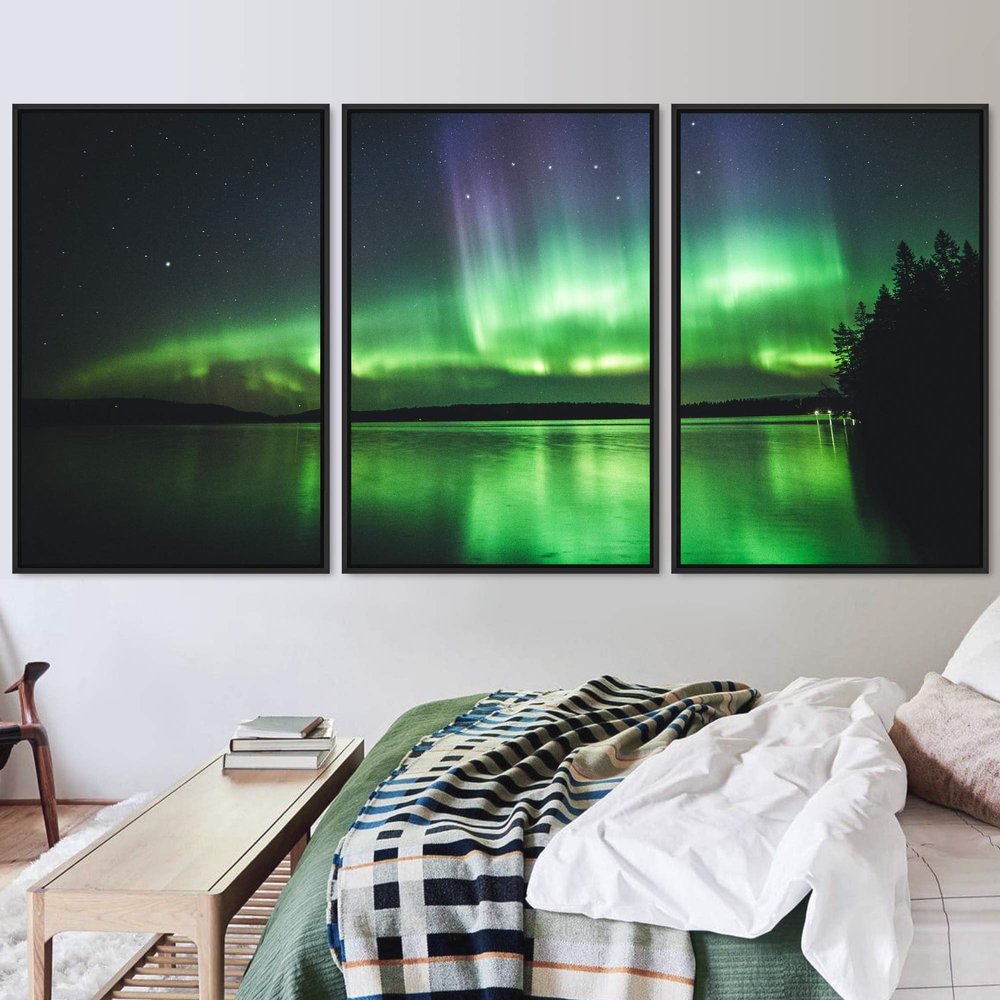 SIGNWIN 3 Piece Framed Canvas Wall Art Dayspring Canvas Prints Home Artwork Decoration for Living Room,Bedroom - 16"x24"x3 Panels