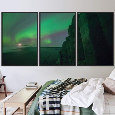 SIGNWIN 3 Piece Framed Canvas Wall Art Dayspring Canvas Prints Home Artwork Decoration for Living Room,Bedroom - 16"x24"x3 Panels