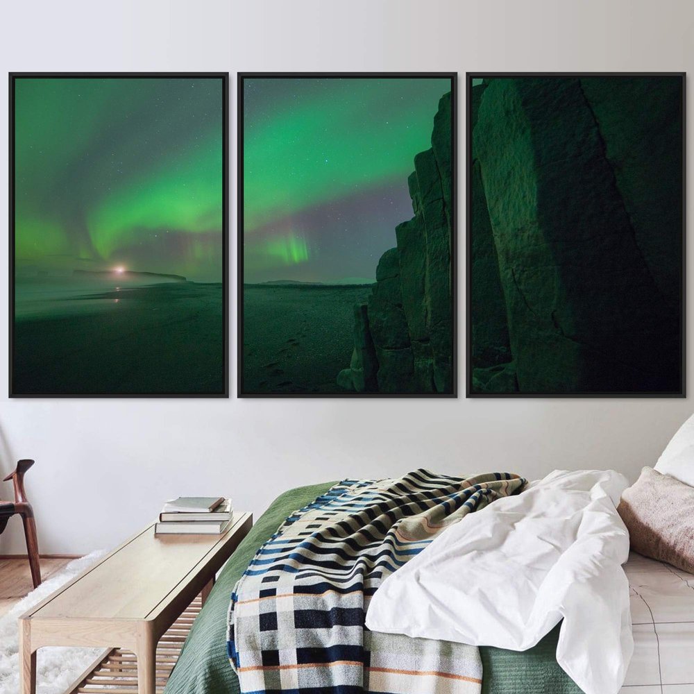 SIGNWIN 3 Piece Framed Canvas Wall Art Dayspring Canvas Prints Home Artwork Decoration for Living Room,Bedroom - 16"x24"x3 Panels