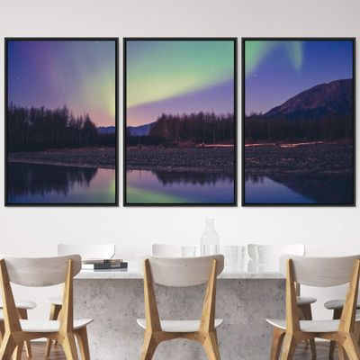 SIGNWIN 3 Piece Framed Canvas Wall Art Dayspring Canvas Prints Home Artwork Decoration for Living Room,Bedroom - 16"x24"x3 Panels