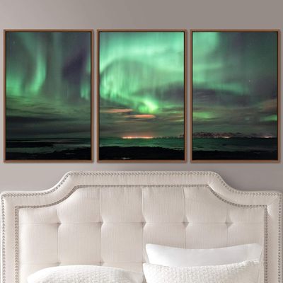 SIGNWIN 3 Piece Framed Canvas Wall Art Dayspring Canvas Prints Home Artwork Decoration for Living Room,Bedroom - 16"x24"x3 Panels