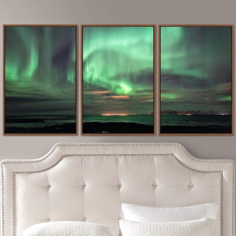 SIGNWIN 3 Piece Framed Canvas Wall Art Dayspring Canvas Prints Home Artwork Decoration for Living Room,Bedroom - 16"x24"x3 Panels