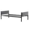 Bed Frame Twin Modern Style Made from Dark Gray Soft Cover and Iron Metal Black Color for Adult Couple Person Household Home to size78.35 x 41.54 x 25.98 inch view 1