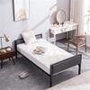 Bed Frame Twin Modern Style Made from Dark Gray Soft Cover and Iron Metal Black Color for Adult Couple Person Household Home to size78.35 x 41.54 x 25.98 inch view 2