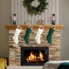18" Green and Ivory Knit Christmas Stockings,4 Pack view 2