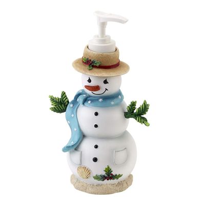 Avanti Linens - Lotion Pump, Resin Soap Dispenser, Christmas Decorations (Coastal Snowman Collection)