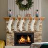18" Khaki and Ivory Knit Christmas Stockings for Fireplace Holiday Decor,6 Pack view 2