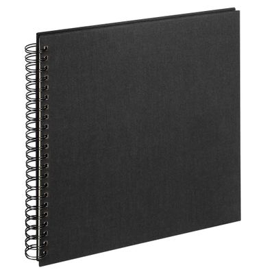 walther Design Photo Album Black 30 x 30 cm Spiral Album Linen, Cloth SA-510-B