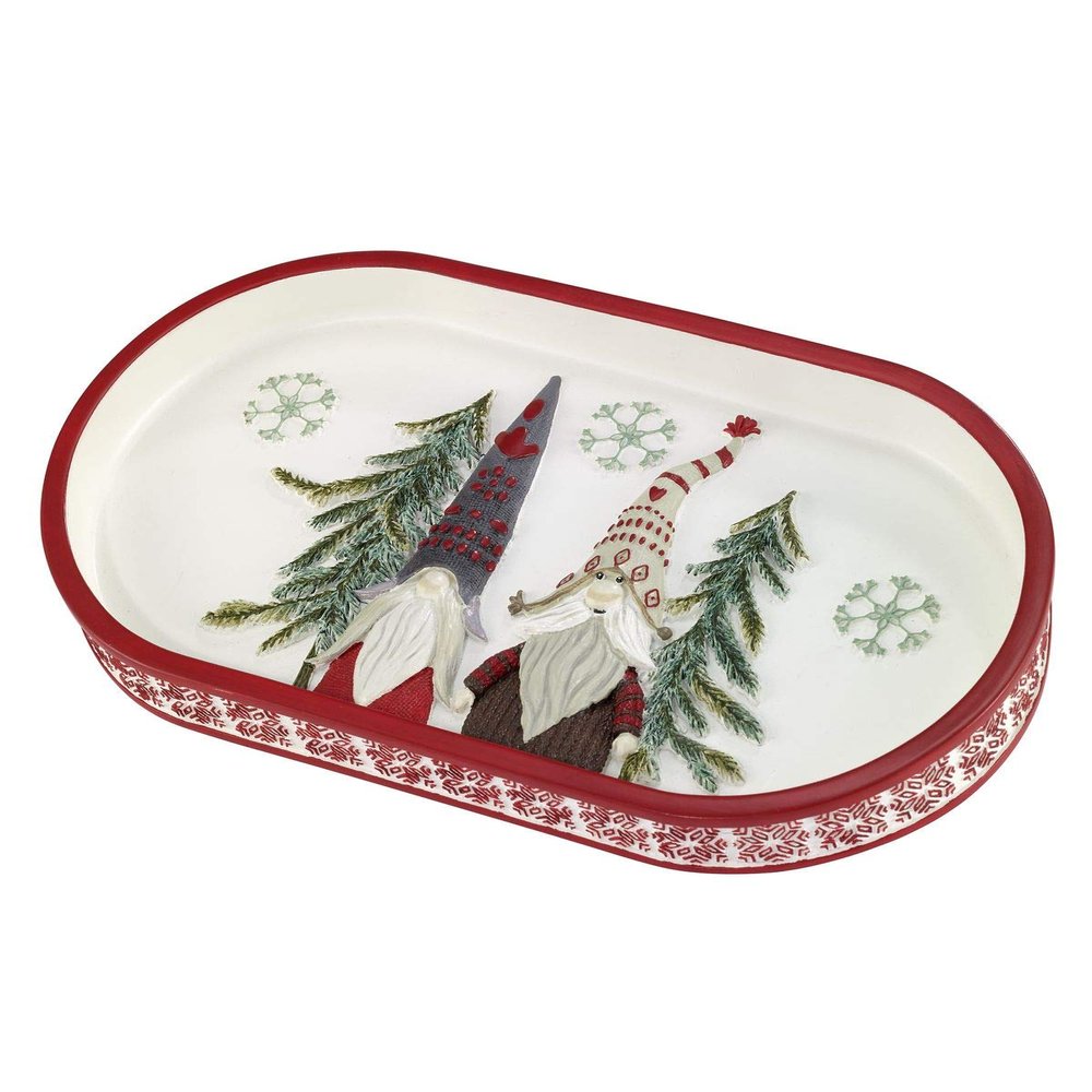 Avanti Linens - Vanity Tray, Resin Bathroom Essentials, Ideal Christmas Decorations (Christmas Gnomes Collection)