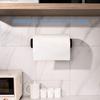 simpletome ONE Hand Tear Paper Towel Holder Under Cabinet Adhesive or Drilling Installation Aluminum Alloy + ABS (Black) view 3