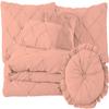 100% Egyptian Cotton 7-Piece Pinch Pleat Pintuck Bedding Comforter Set, 800 Thread Count (Queen, Peach) view 1