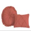 100% Egyptian Cotton 7-Piece Pinch Pleat Pintuck Bedding Comforter Set, 800 Thread Count (Queen, Brick Red) view 3
