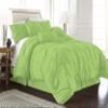 100% Egyptian Cotton 7-Piece Pinch Pleat Pintuck Bedding Comforter Set, 800 Thread Count (Queen, Sage) view 2