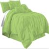 100% Egyptian Cotton 7-Piece Pinch Pleat Pintuck Bedding Comforter Set, 800 Thread Count (Queen, Sage) view 3