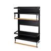Jolitac Magnetic Fridge Spice Rack- Space Saving Organizer Black Shelf on Refrigerator, Kitchen Paper Towel Holder, Foldable Design (Black-Large) view 2