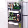 Jolitac Magnetic Fridge Spice Rack- Space Saving Organizer Black Shelf on Refrigerator, Kitchen Paper Towel Holder, Foldable Design (Black-Large) view 4
