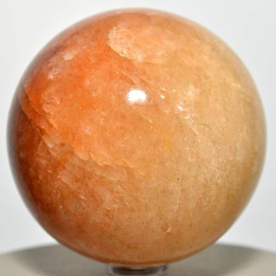 2.5" 380g Red Orange Golden Quartz Carved Sphere Polished Natural Sparkling Gemstone Crystal Mineral Specimen Ball - India + Stand