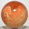 2.5" 380g Red Orange Golden Quartz Carved Sphere Polished Natural Sparkling Gemstone Crystal Mineral Specimen Ball - India + Stand view 2