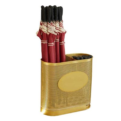 Umbrella Racks WXYZ Golden Light Luxury Umbrella Stand, Hollow Wrought Iron Home Hotel Umbrella Bucket, Drawer Type Drip Tray, 41x16x38cm, 56x24x48cm (Size : 56x24x48cm)