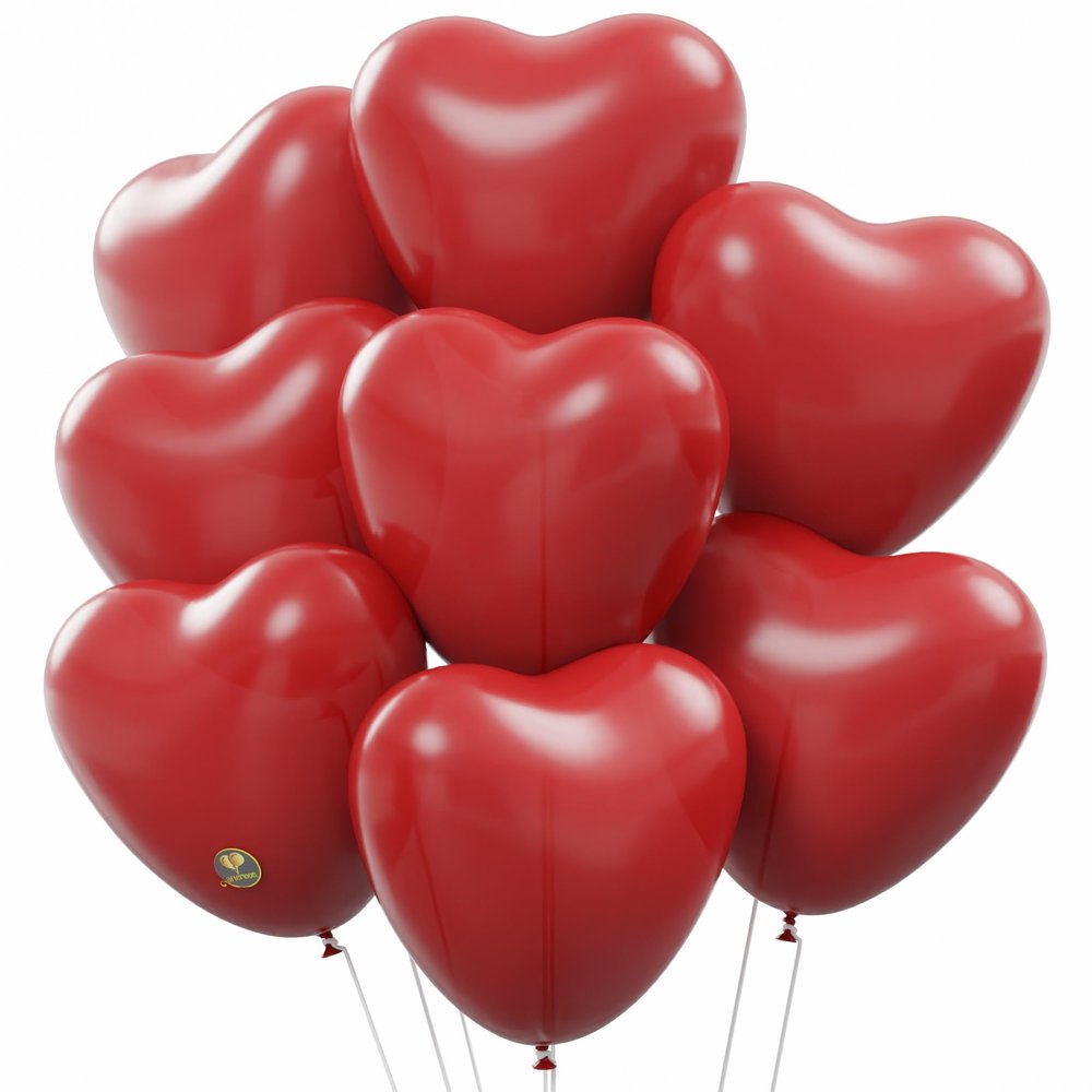 AFTERLOON Biodegradable Balloons 100 pcs Red 12 Inch Heart Shaped, Thickened Extra Strong Natural Latex Helium Float, Proposal Marriage Love Baby Shower Gender Reveal Wedding Bridal Corazones