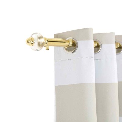 42-126-Inch long Gold Adjustable Metal Curtain Rod Set Crystal Finials - Event Home Windows Decorations