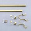 42-126-Inch long Gold Adjustable Metal Curtain Rod Set Crystal Finials - Event Home Windows Decorations view 3