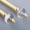 42-126-Inch long Gold Adjustable Metal Curtain Rod Set Crystal Finials - Event Home Windows Decorations view 4