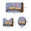 Amagical Two Cute Owls Sitting On A Brunch Purple Background 4 Piece Bathroom Mat Set Shower Curtain Set Bath Mat Contour Mat Toilet Cover Shower Curtain with 12 Hooks view 4