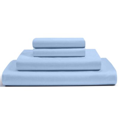 Femini Fashion RV King Size Giza Egyptian Sheets Set, 100% Giza Egyptian 1000-Thread Count Cotton, 4-PC [Flat Sheet, Fitted Sheet, Pillowcases] 15 inch Deep Pockets - Light Blue