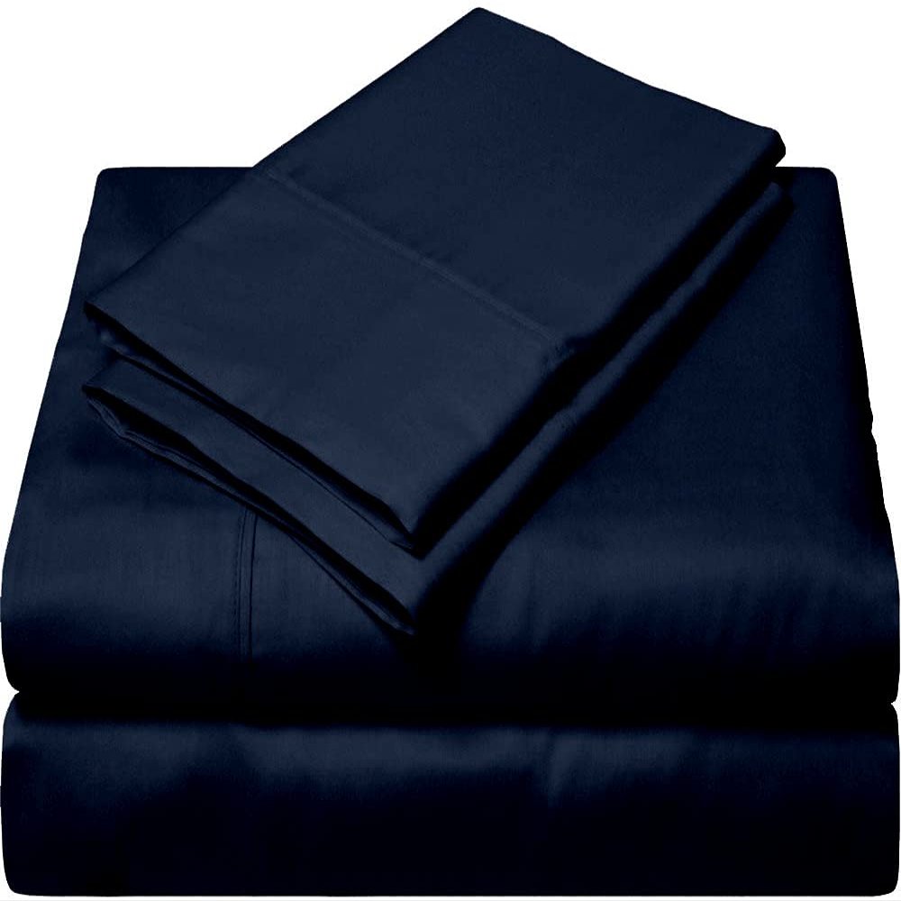 Giza-Egyptian-Dreams-Set-My-Sheet-&-Pillow, 100% Giza Egyptian 1000 Thread Count Cotton, 12"-15" Deep Pockets |RV King, Navy Blue Color| 4-PC Sheet Set, Soft Breathable Bedsheets