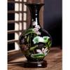 9.45'' China Style Decorative Vase, Classic Ceramic Vases for Art Home Decoration, Chinese Retro Porcelain Ceramic Vase with Base, Beauty Lotus Flower Painting, Black view 2