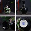 9.45'' China Style Decorative Vase, Classic Ceramic Vases for Art Home Decoration, Chinese Retro Porcelain Ceramic Vase with Base, Beauty Lotus Flower Painting, Black view 4