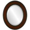 OVALCREST Oval Beveled Wall Mirror for Home Decor - Paris Style - Walnut - 21x25 Outside Dimensions view 1