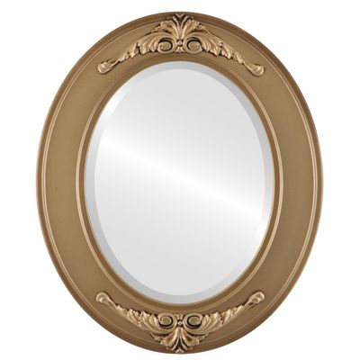 OVALCREST Oval Beveled Wall Mirror for Home Decor - Ramino Style - Desert Gold - 25x35 Outside Dimensions