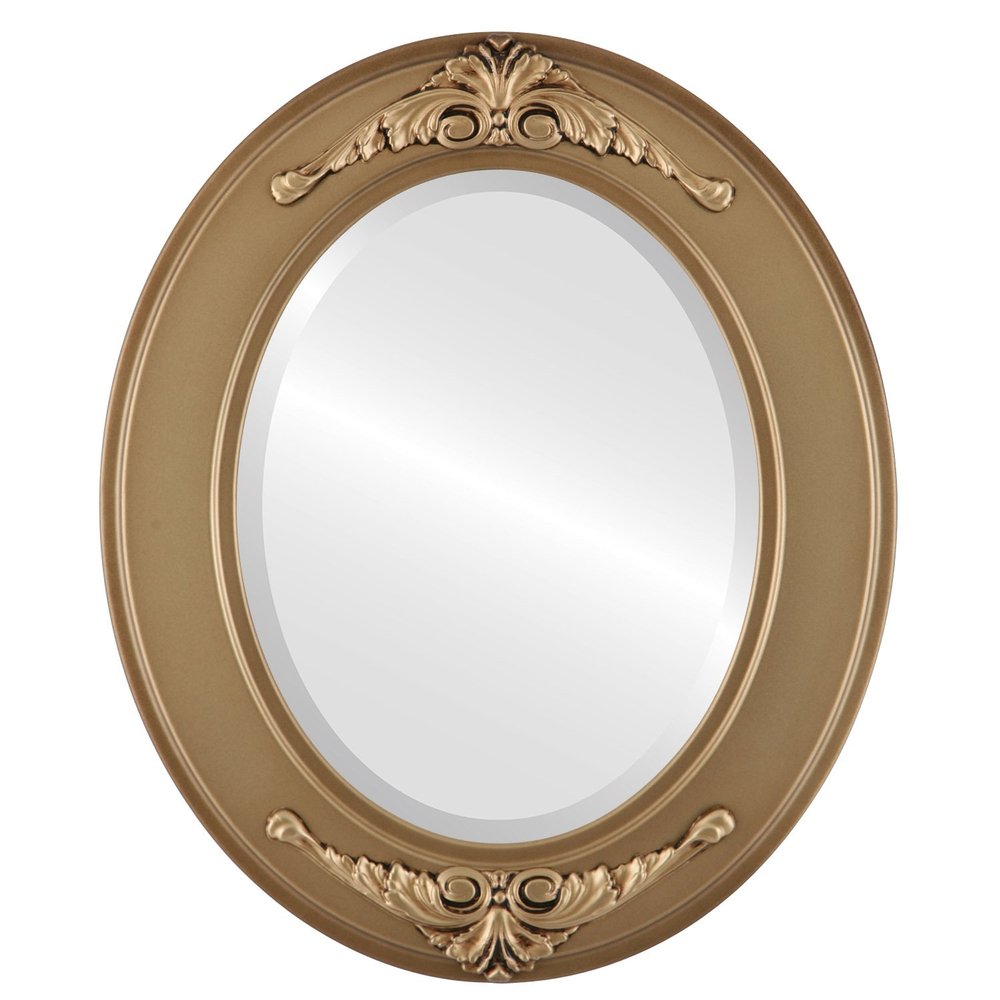 OVALCREST Oval Beveled Wall Mirror for Home Decor - Ramino Style - Desert Gold - 25x35 Outside Dimensions
