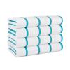 Arkwright Las Rayas Striped Beach Towel - Pack of 4 - Soft Plush Quick Dry White Cotton Terry Towels Set for Pool, Swim, and Hot Tub, 480 GSM Thick & Absorbent, 30 x 60 in, Blue view 1