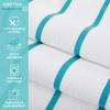 Arkwright Las Rayas Striped Beach Towel - Pack of 4 - Soft Plush Quick Dry White Cotton Terry Towels Set for Pool, Swim, and Hot Tub, 480 GSM Thick & Absorbent, 30 x 60 in, Blue view 3