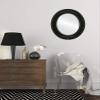 OVALCREST Oval Beveled Wall Mirror for Home Decor - Ramino Style - Matte Black - 25x29 Outside Dimensions view 3