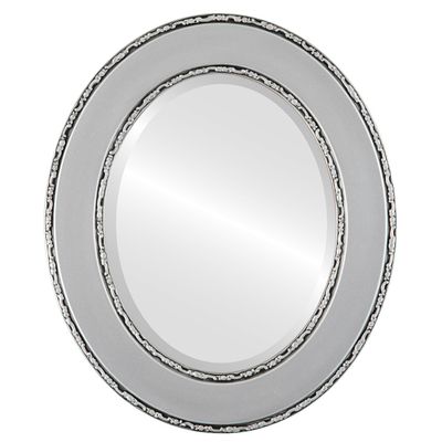 OVALCREST Oval Beveled Wall Mirror for Home Decor - Paris Style - Silver Spray - 35x45 Outside Dimensions