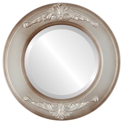 OVALCREST Round Beveled Wall Mirror for Home Decor - Ramino Style - Silver Shade - 19x19 Outside Dimensions