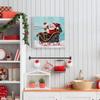 Renditions Gallery Xmas Canvas Wall Art Prints for Home Decor Santa riding Sliegh in Winter Snow Abstract Artowrk for Bedroom Dining Office Kitchen Decorations - 10"X10" LT05 view 3