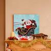 Renditions Gallery Xmas Canvas Wall Art Prints for Home Decor Santa riding Sliegh in Winter Snow Abstract Artowrk for Bedroom Dining Office Kitchen Decorations - 10"X10" LT05 view 4